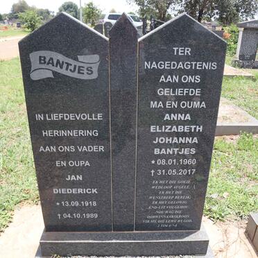 BANTJES Jan Diederick 1918-1989 :: BANTJES Anna Elizabeth 1960-2017