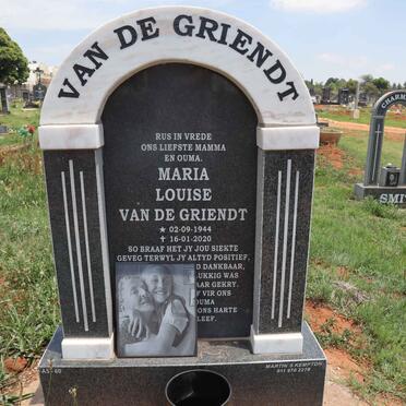 GRIENDT Maria Louise, van de 1944-2020