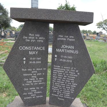 HEINE Johan Marthinus 1933-2010 & Constance May 1947-2009