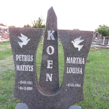 KOEN Petrus Mathys 1941-2009 & Martha Louisa 1944- 