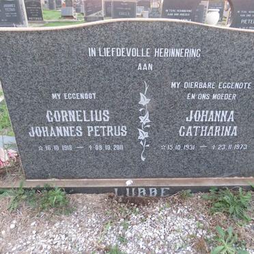 LUBBE Cornelius Johannes Petrus 1918-2011 & Johanna Catharina 1931-1973