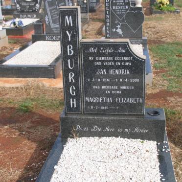 MYBURGH Jan Hendrik 1941-2000 &amp; Magrietha Elizabeth 1948-