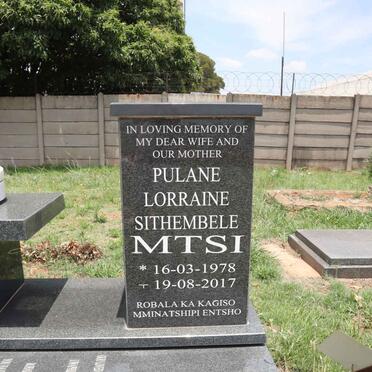 MTSI Pulane Lorraine Sithembele 1978-2017