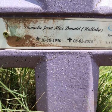 MACDONALD Phamela Jean nee HALLABY 1930-2018