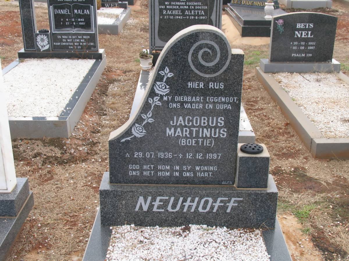 NEUHOFF Jacobus Martinus 1936-1997