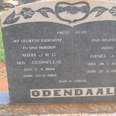 ODENDAAL Daniel J.S. 1901-1987 &amp; Maria J.M.C. CORNELIUS 1904-1965