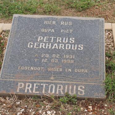 PRETORIUS Petrus Gerhardus 1931-1999