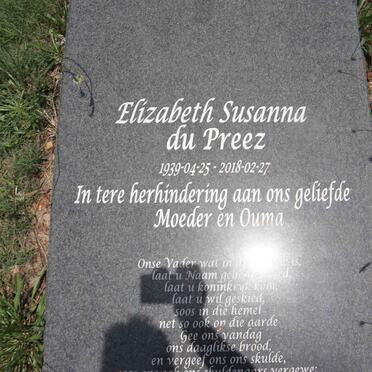 PREEZ Elizabeth Susanna, du 1939-2018
