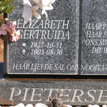 PIETERSE Elizabeth Gertruida 1927-2003