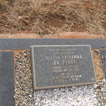 PLOOY Aletta Catharina, du 1907-1997