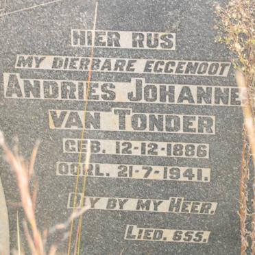 TONDER Andries Johannes, van 1886-1941