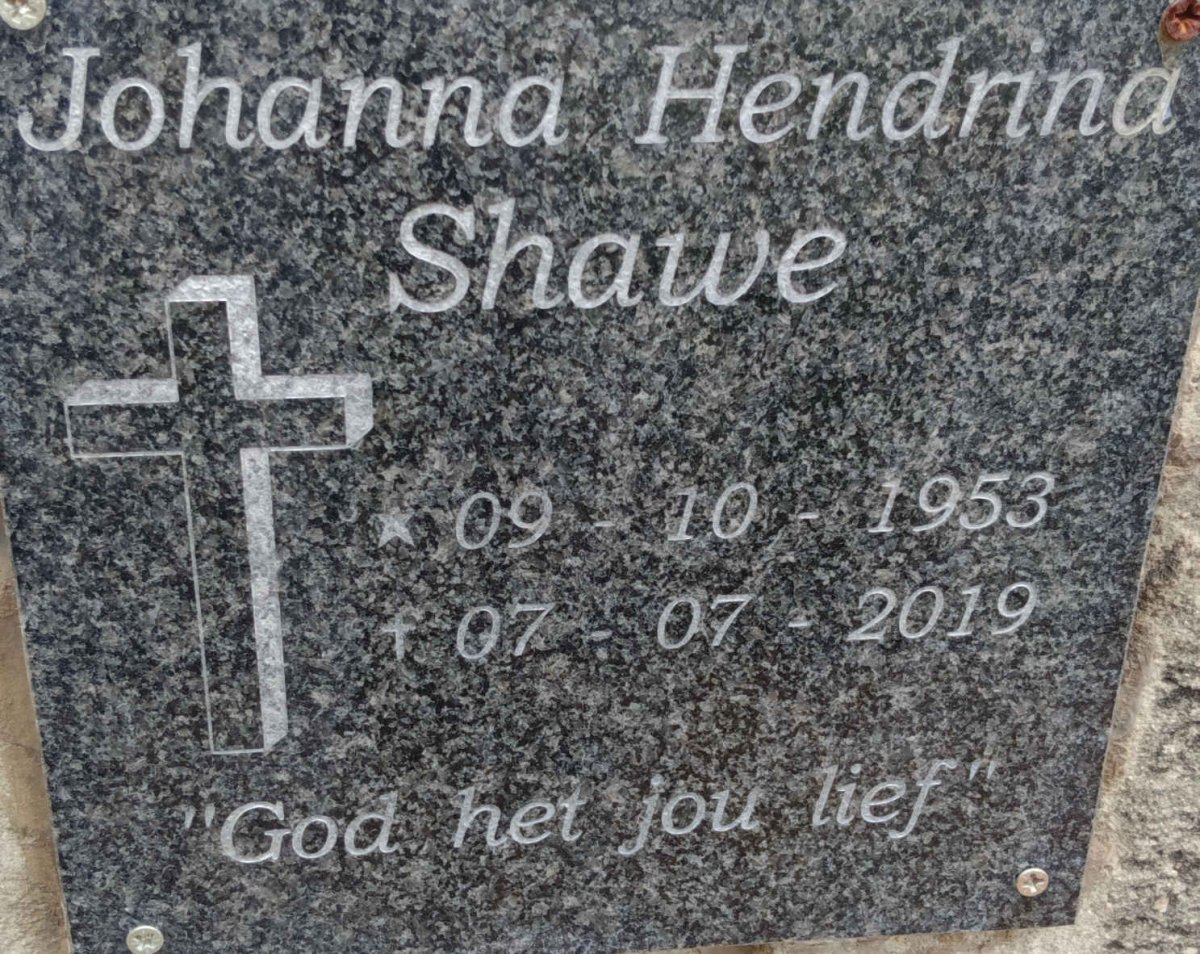 SHAWE Johanna Hendrina 1953-2019