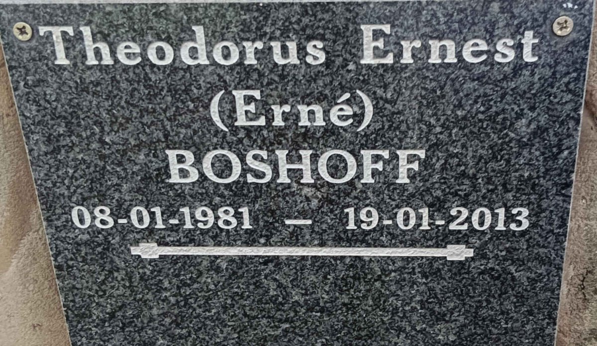 BOSHOFF Theodorus Ernest 1981-2013