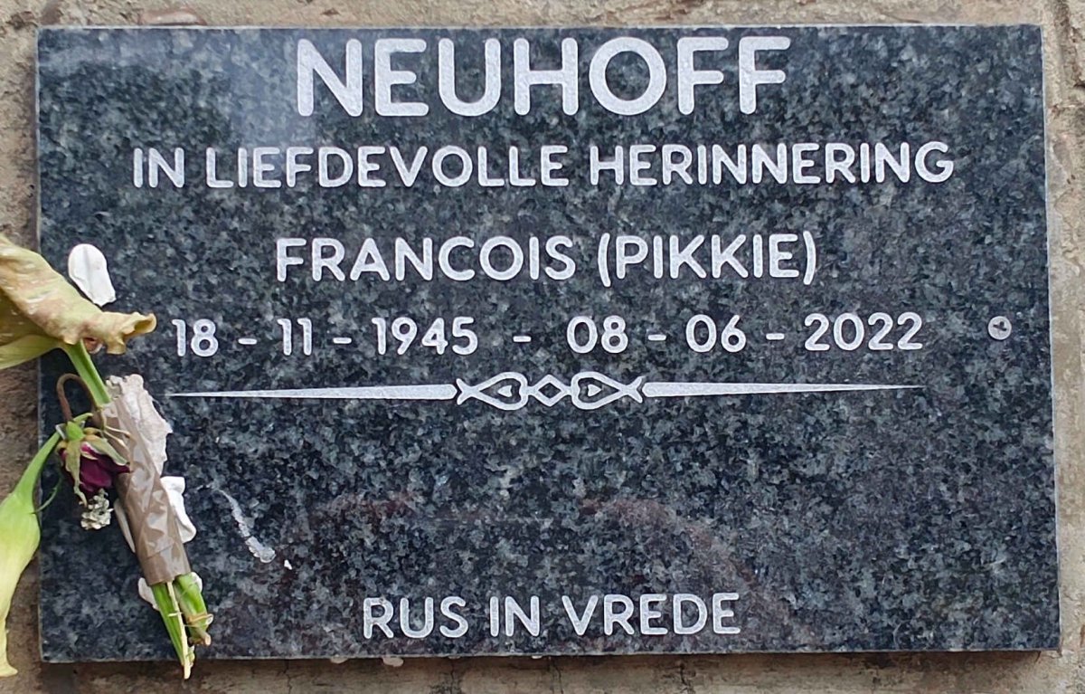 NEUHOFF Francois 1945-2022