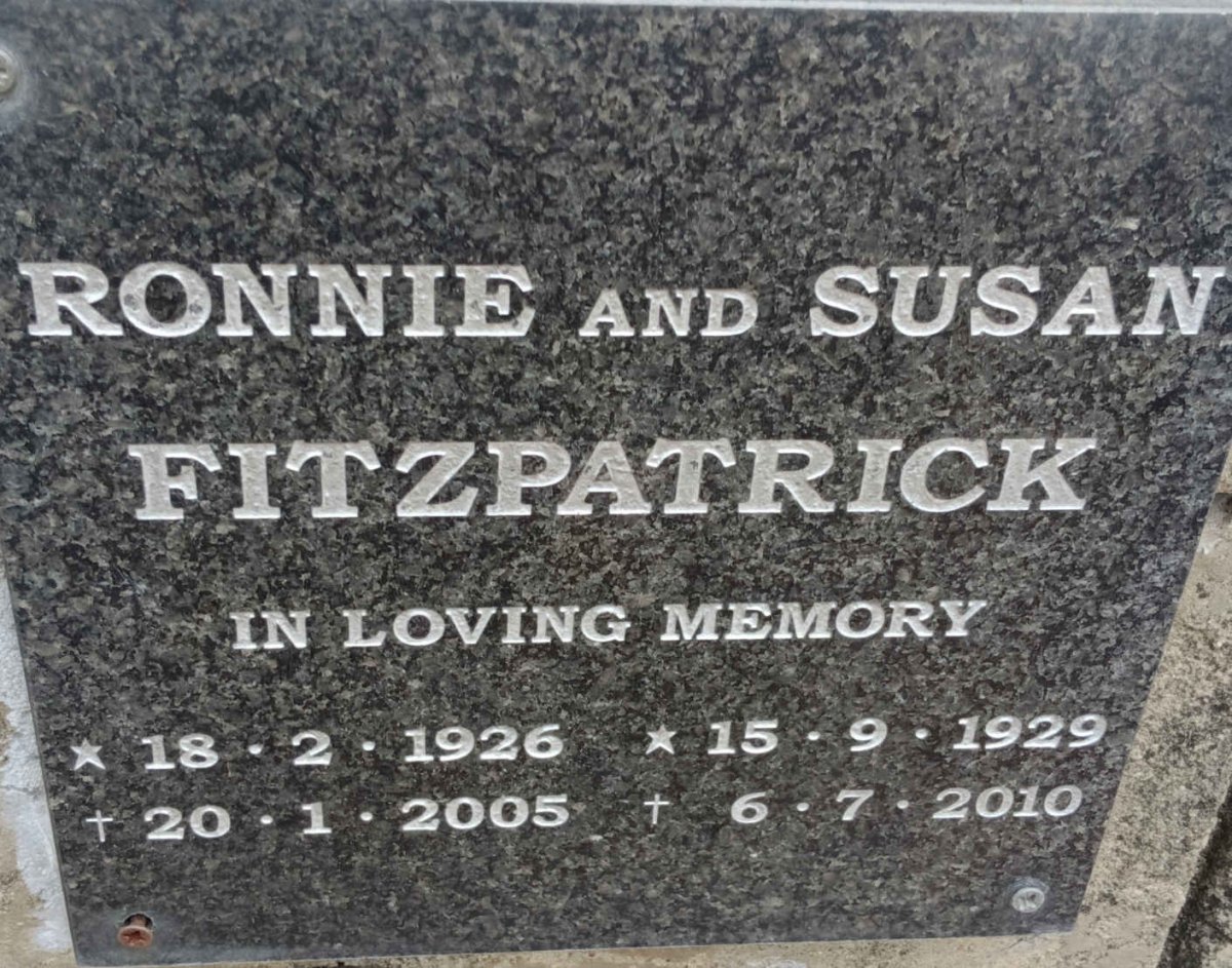 FITZPATRICK Ronnie 1926-2005 & Susan 1929-2010