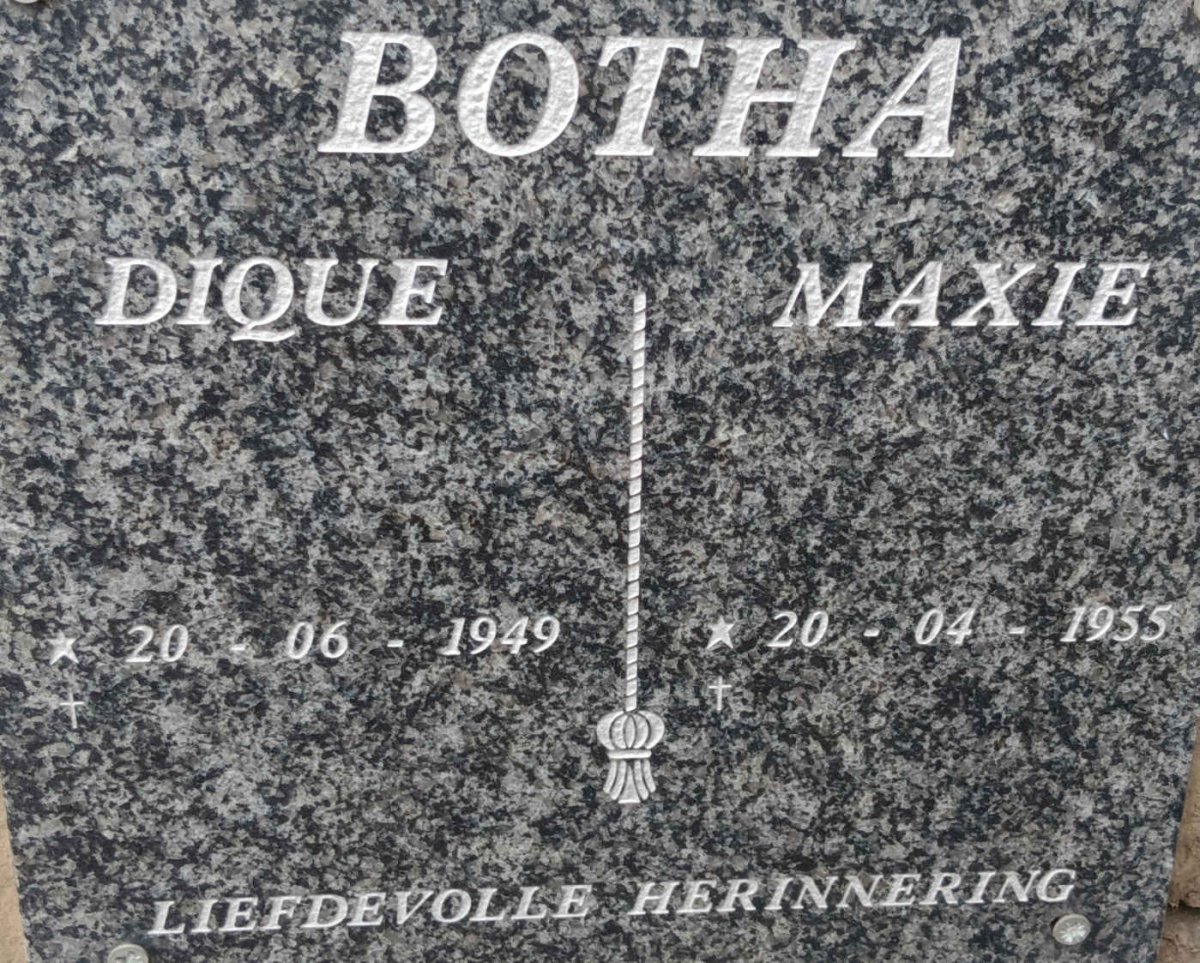 BOTHA Dique 1949- & Maxie 1955-