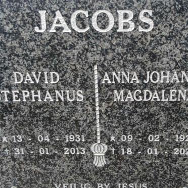 JACOBS David Stephanus 1931-2013 & Anna Johanna Magdalena 1929-2022