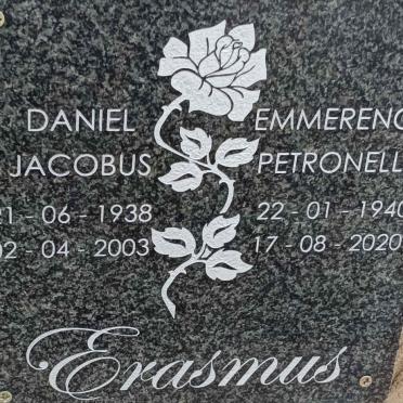 ERASMUS Daniel Jacobus 1938-2003 & Emmerencia Petronella 1940-2020