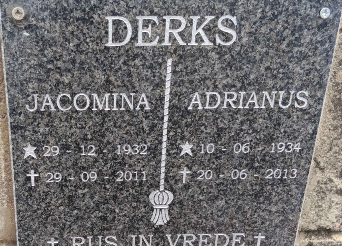 DERKS Adrianus 1934-2013 & Jacomina 1932-2011