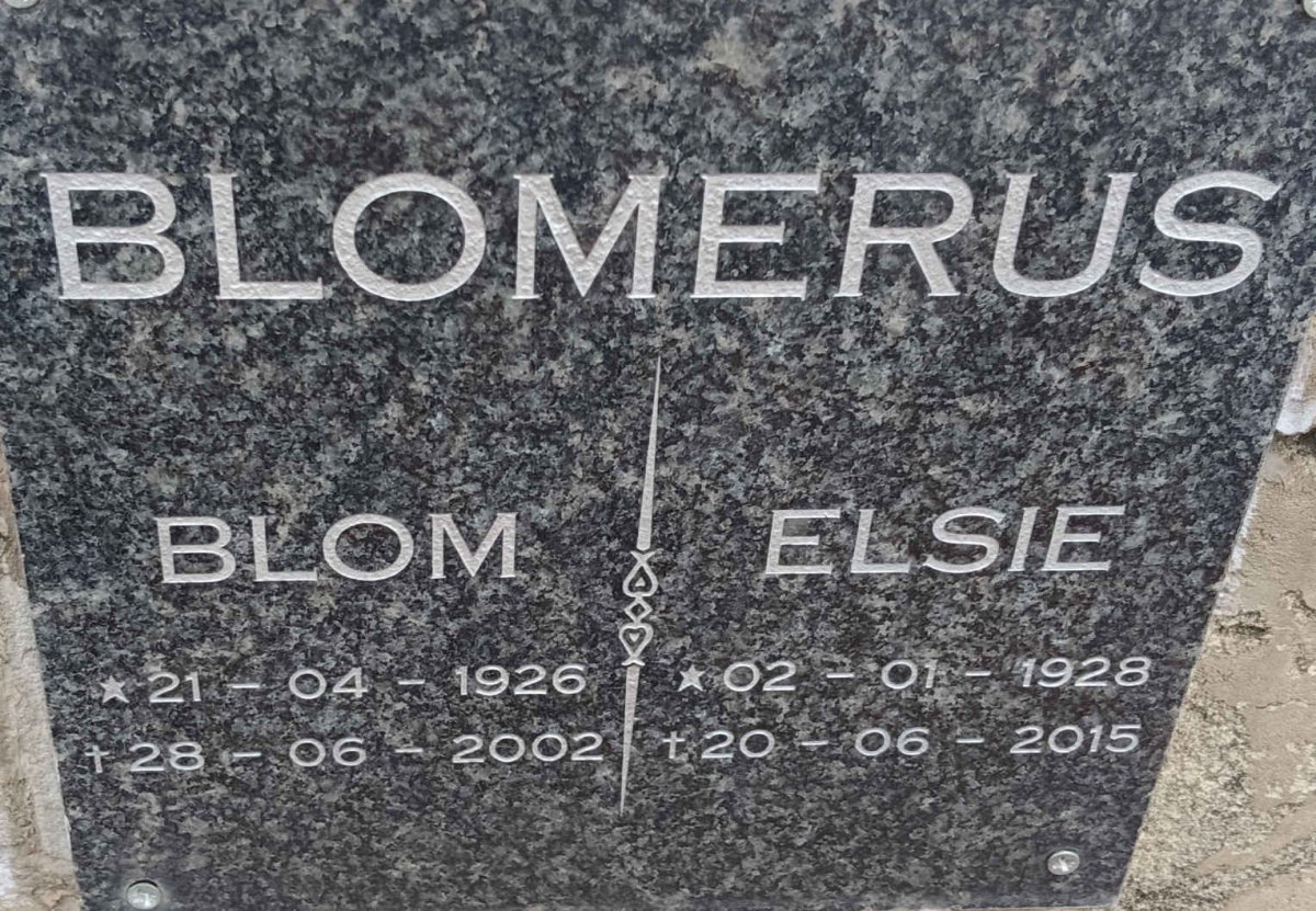 BLOMERUS Blom 1926-2002 & Elsie 1928-2015