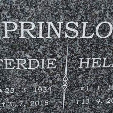 PRINSLOO Ferdie 1934-2015 & Helen 1938-2019