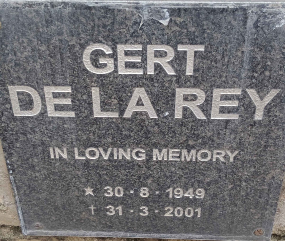 REY Gert, de la 1949-2001