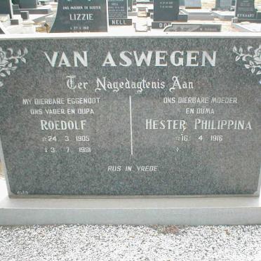 ASWEGEN Roedolf, van 1905-1981 &amp; Hester Philippina 1916-