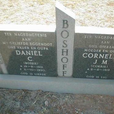 BOSHOFF Daniel C.  1921-1990 &amp; Cornelia J.M. 1919-