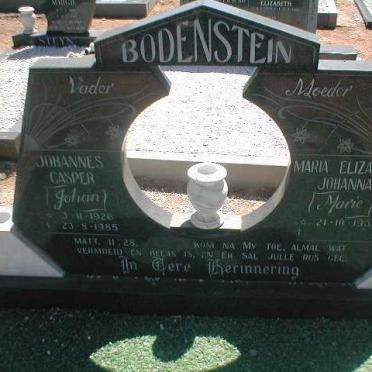 BODENSTEIN Johannes Casper 1926-1985 &amp; Maria Elizabeth Johanna 1930-