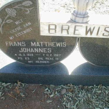 BREWIS Frans Matthewis Johannes 1939-1987