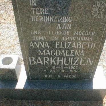 BARKHUIZEN Anna Elizabeth Magdalena 1907-1988