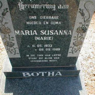 BOTHA Maria Susanna 1933-1989