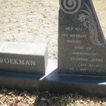 BROEKMAN Susanna Josina geb. MALAN 1908-1987
