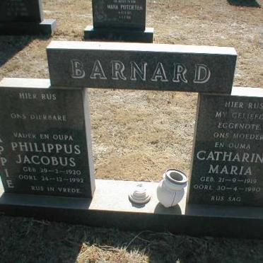 BARNARD Philippus Jacobus 1920-1992 &amp; Catharina Maria 1919-1990