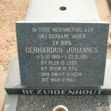BEZUIDENHOUT Gerhardus Johannes 1918-1981