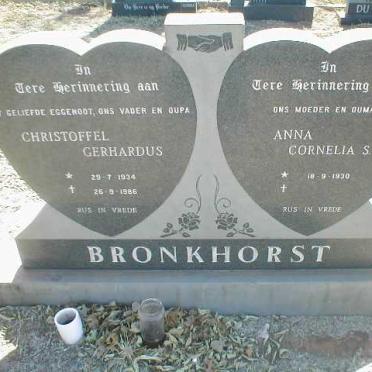 BRONKHORST Christoffel Gerhardus 1934-1986 &amp; Anna Cornelia S. 1930-