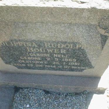BOUWER Philippina Rudolphina nee NEL 1869-1961