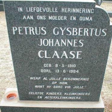 CLAASE Petrus Gysbertus Johannes 1910-1984