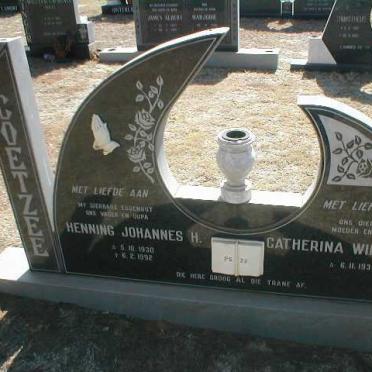 COETZEE Henning Johannes H. 1930-1992 &amp; Catharina Wilhelmina 1930-