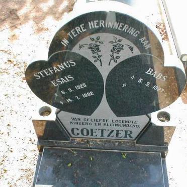 COETZER Stefanus Esais 1925-1992 &amp; Babs 1927-