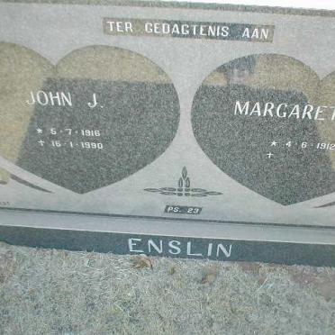 ENSLIN John J. 1916-1990 &amp; Margaretha 1912-