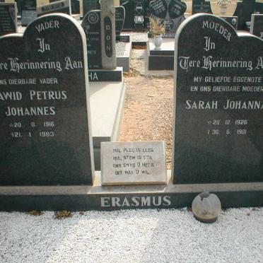 ERASMUS Dawid Petrus Johannes 1916-1983 &amp; Sarah Johanna 1926-1981