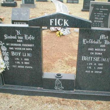FICK J.H. 1901-1983 &amp; M.I. 1910-2001