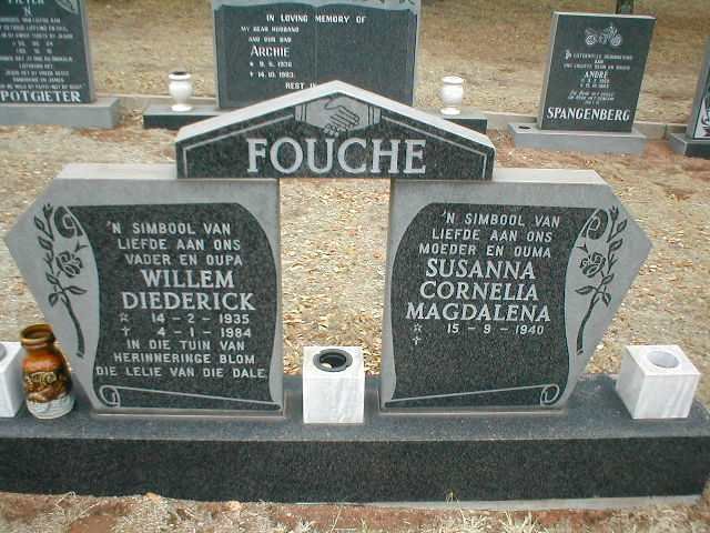 FOUCHE Willem Diederick 1935-1984 &amp; Susanna Cornelia Magdalena 1940-