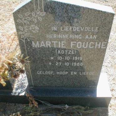 FOUCHE Martie nee KOTZE 1919-1988