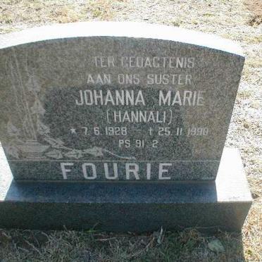FOURIE Johanna Marie 1928-1990