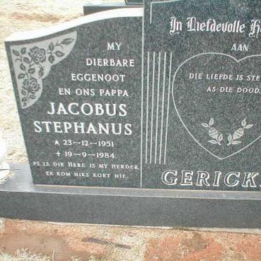 GERICKE Jacobus Stephanus 1951-1984
