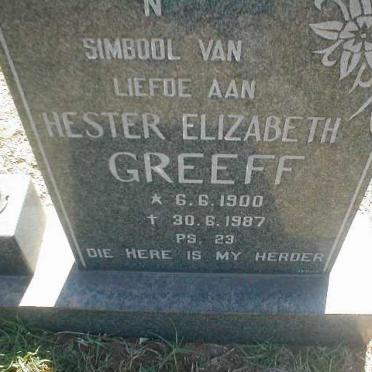 GREEF Hester Elizabeth 1900-1987