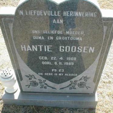 GOOSEN Hantie 1908-1989