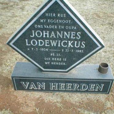 HEERDEN Johannes Lodewickus, van 1924-1985